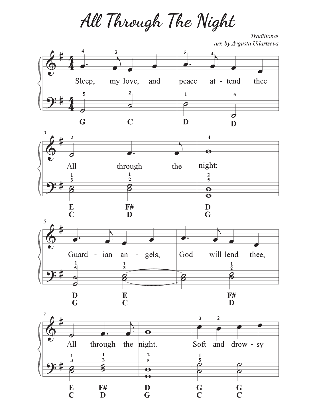 All Through The Night (arr. Avgusta Udartseva)