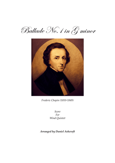 Chopin's Ballade No 1 in G minor - Score Only (arr. Daniel Ashcroft)