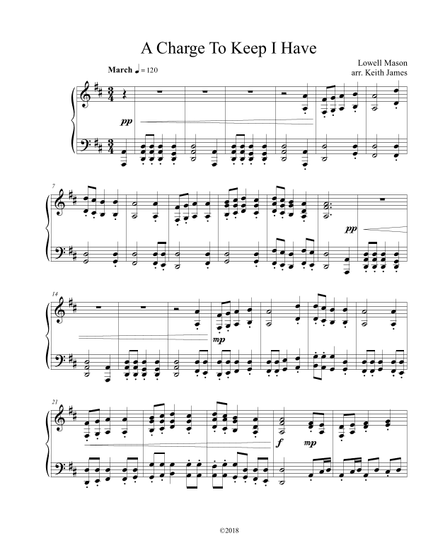 A Charge To Keep I Have (arr. Keith James)