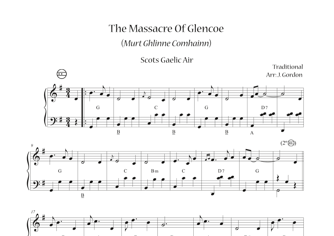 The Massacre Of Glencoe (Murt Ghlinne Comhainn) (arr. Julia Gordon)