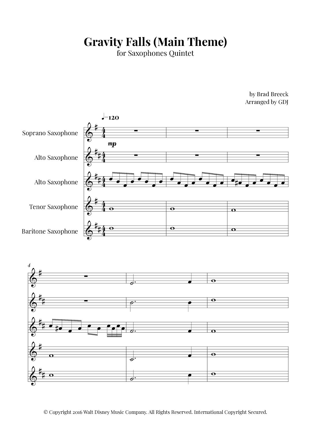 Gravity Falls (main Theme) (arr. GDJ)