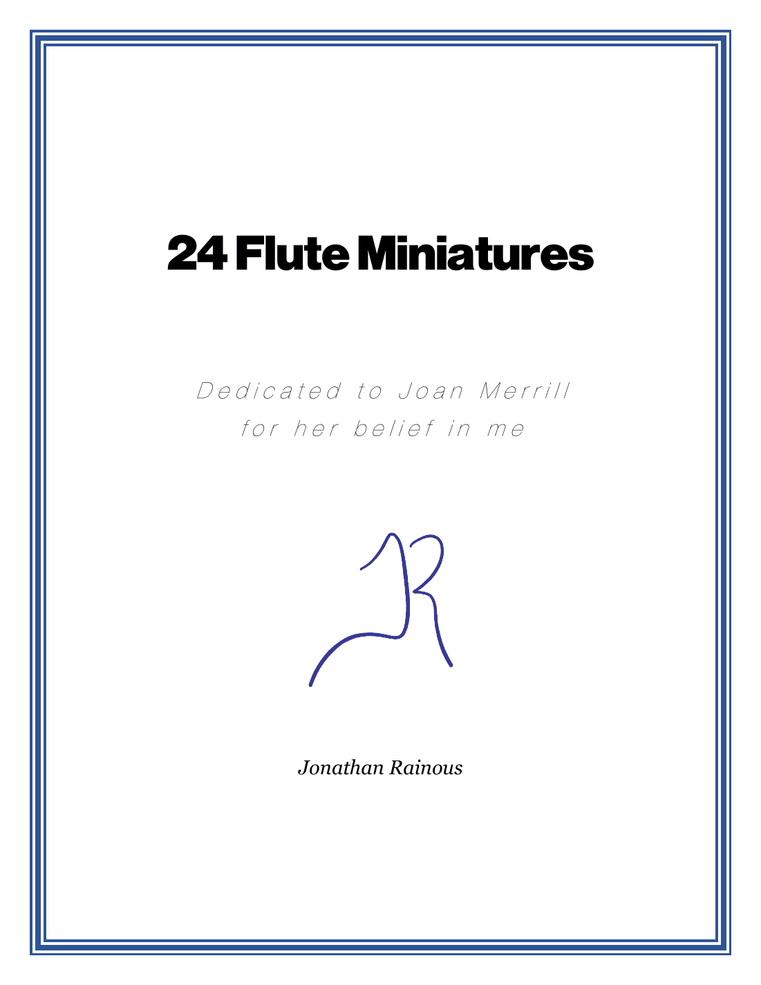 24 Flute Miniatures: No. 15, Homage à Philip Glass