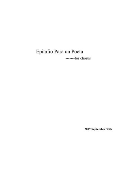 Epitafio Para Un Poeta