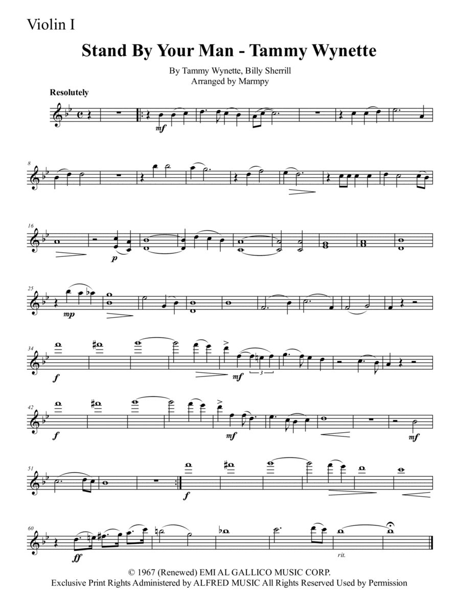 Stand By Your Man (arr. Marmpy Music Ltd)