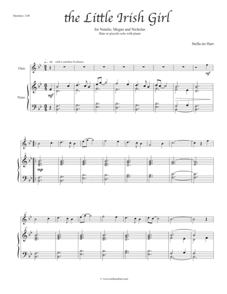 The Little Irish Girl - Junior Flute Solo with piano accompaniment