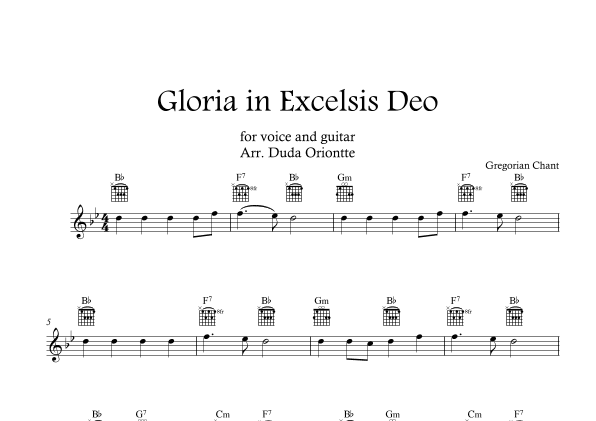 Gloria in excelsis Deo (Bb major - TABS - no lyrics) (arr. Duda Oriontte)
