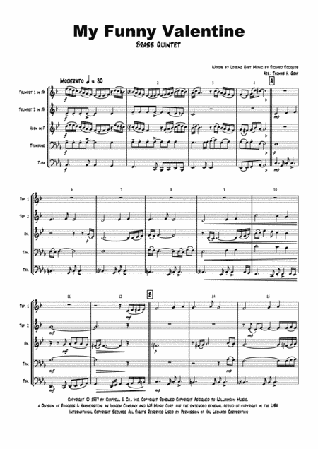 My Funny Valentine (arr. Thomas H. Graf)