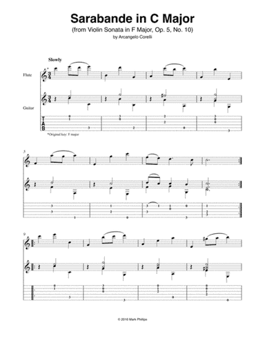 Sarabande in C Major (from Violin Sonata in F Major, Op. 5, No. 10) (arr. Mark Phillips)