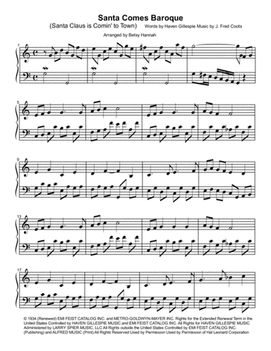 Santa Claus Is Comin' To Town (arr. Betsy Hannah)