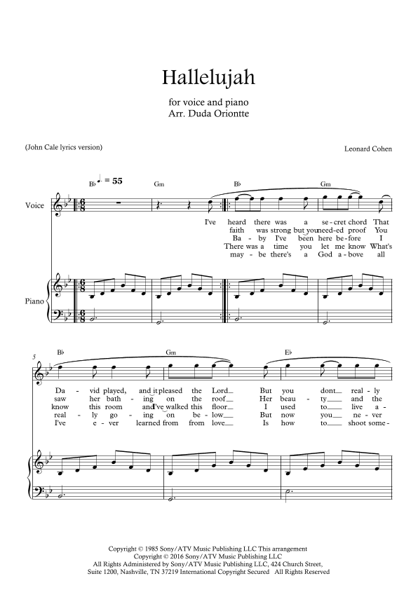Hallelujah (arr. Duda Oriontte)