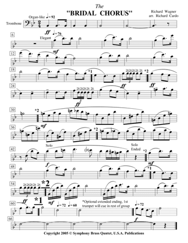 Wedding Collection{ Professional Edition - 2. The "Bridal Chorus" (Tombone) (arr. R.R.Cardo)