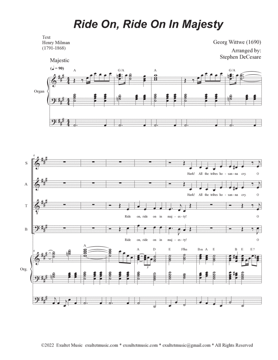 Ride On, Ride On In Majesty (Vocal Quartet - (SATB) (arr. Stephen DeCesare)