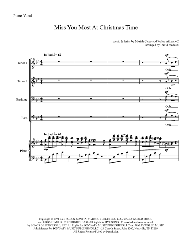 Miss You Most At Christmas Time (arr. David Maddux)