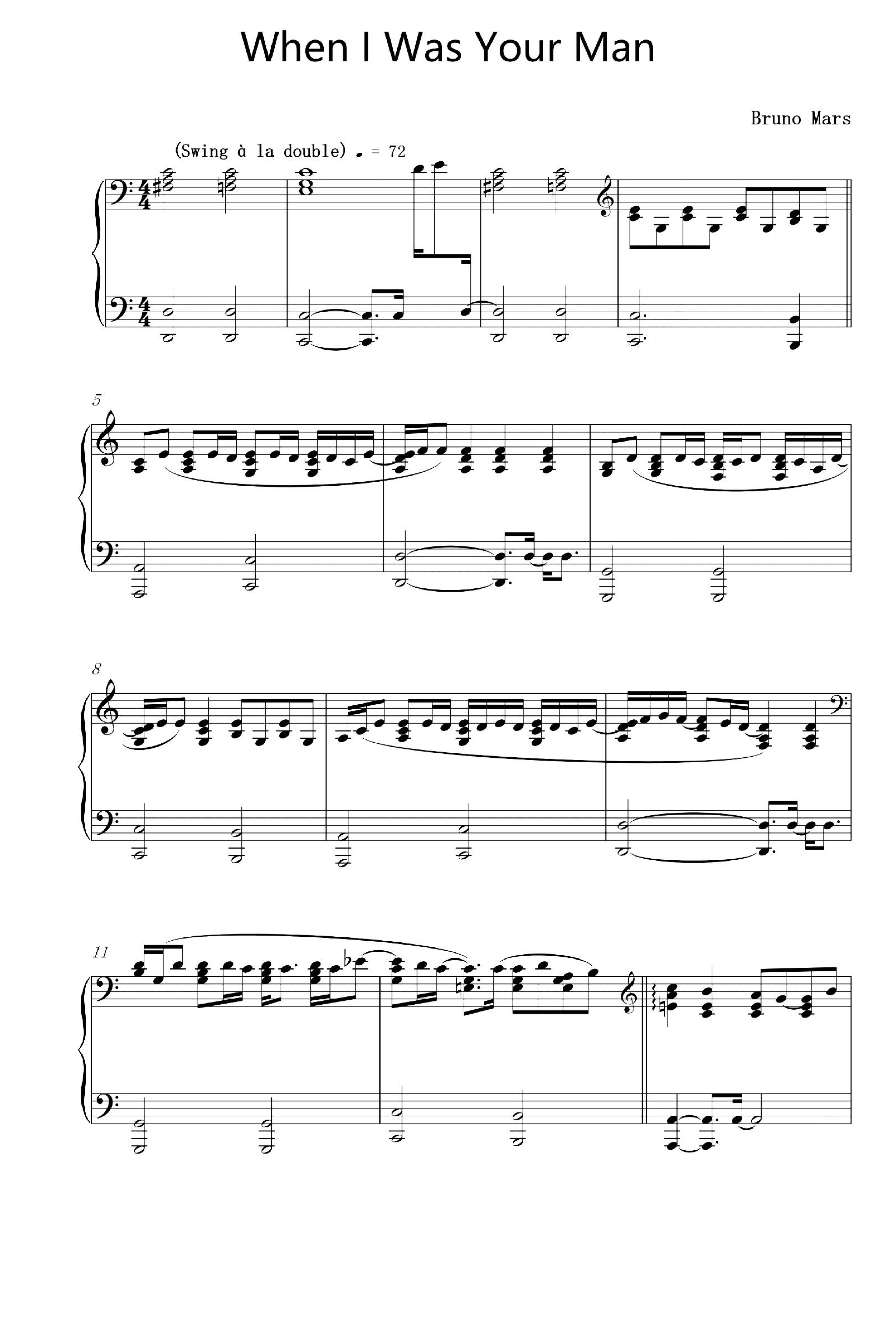 When I Was Your Man (arr. Bruno Mars)