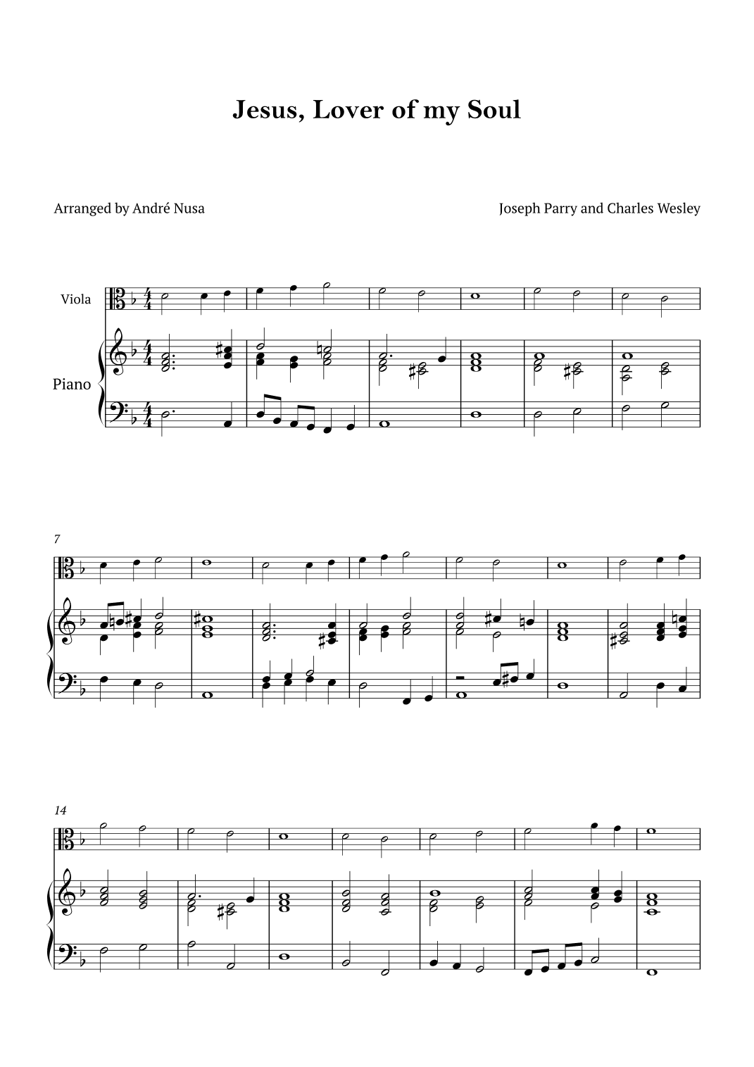 Jesus, Lover of my Soul (arr. André Nusa)