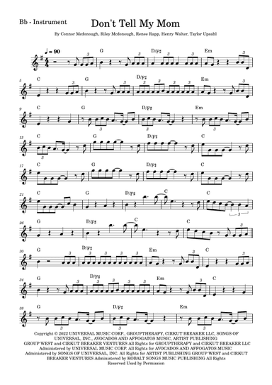 Don't Tell My Mom (arr. Fabio Eduardo de Oliveira)