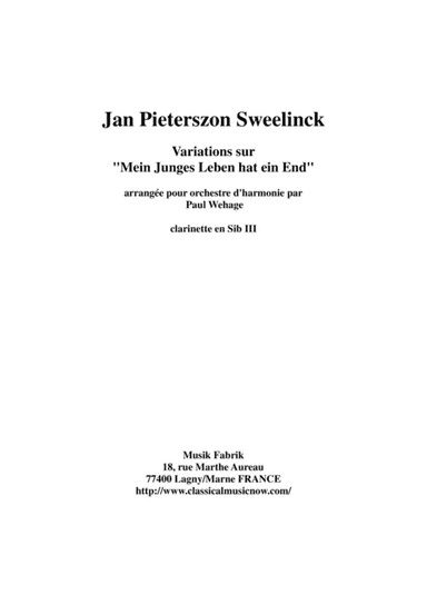 Jan Pieterszoon Sweelinck/Paul Wehage  - Variations on Mein Juges Leben hat ein ende- arranged for (arr. Musik Fabrik Music Publishing)