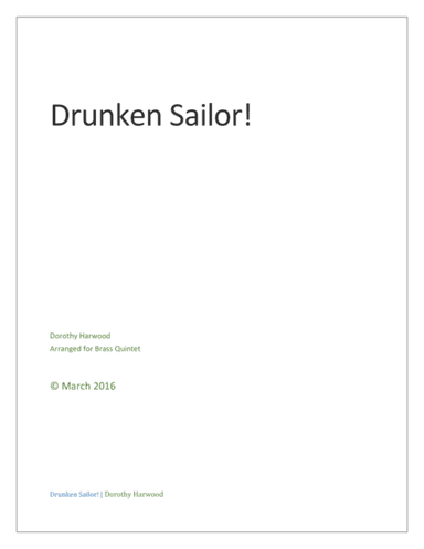 Drunken Sailor (arr. Dorothy Harwood)