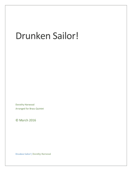 Drunken Sailor (arr. Dorothy Harwood)