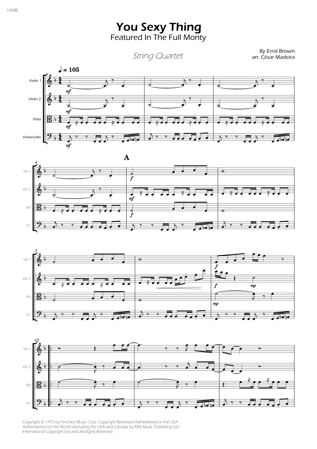 You Sexy Thing - Score Only (arr. César Madeira)