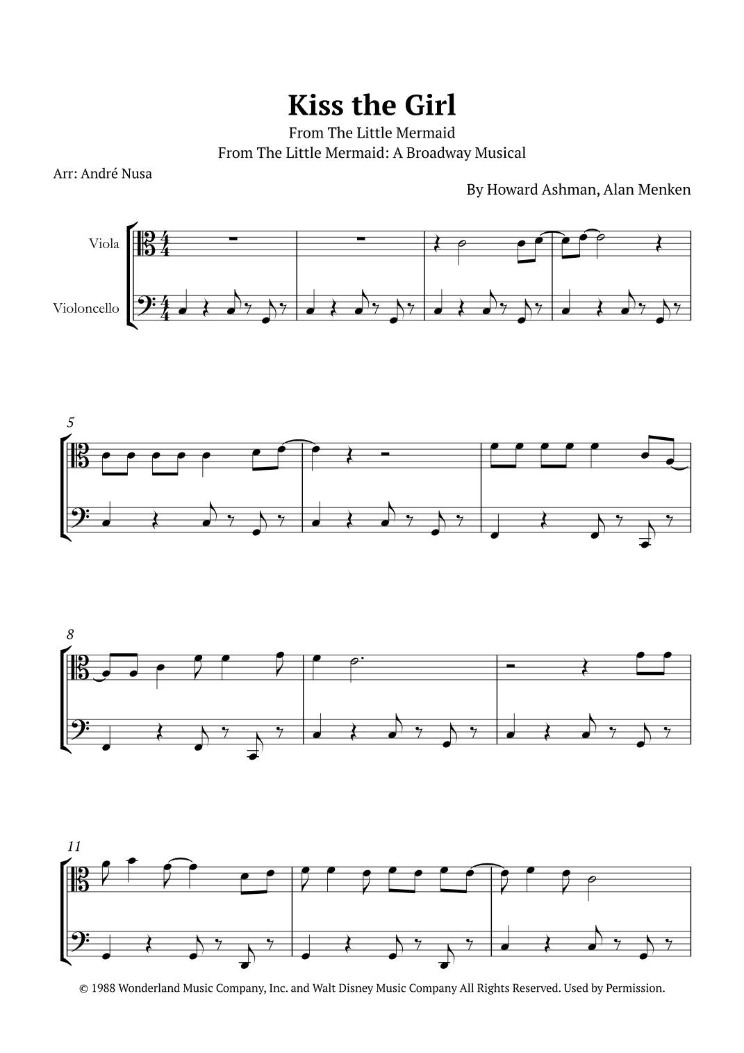 Kiss The Girl (arr. André Nusa)