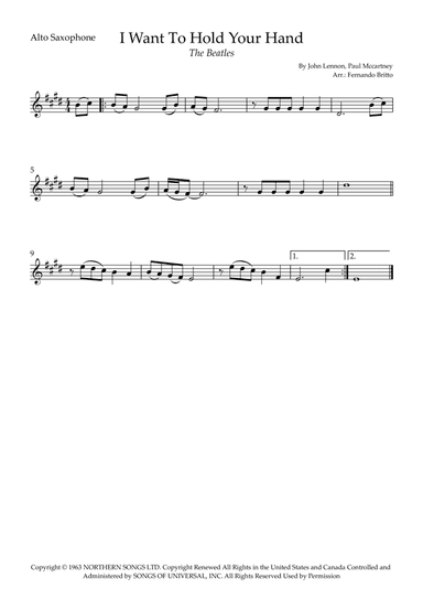 I Want To Hold Your Hand (arr. Fernando Britto)
