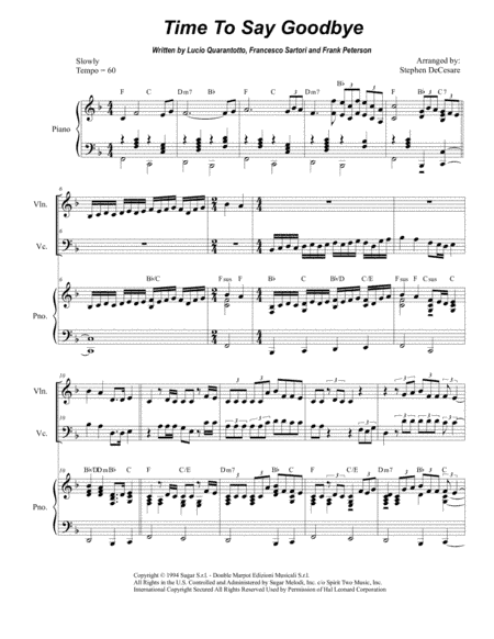 Time To Say Goodbye (arr. Stephen DeCesare)