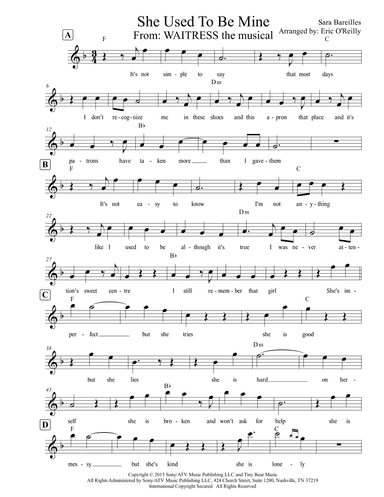 She Used To Be Mine (arr. Eric O'Reilly)