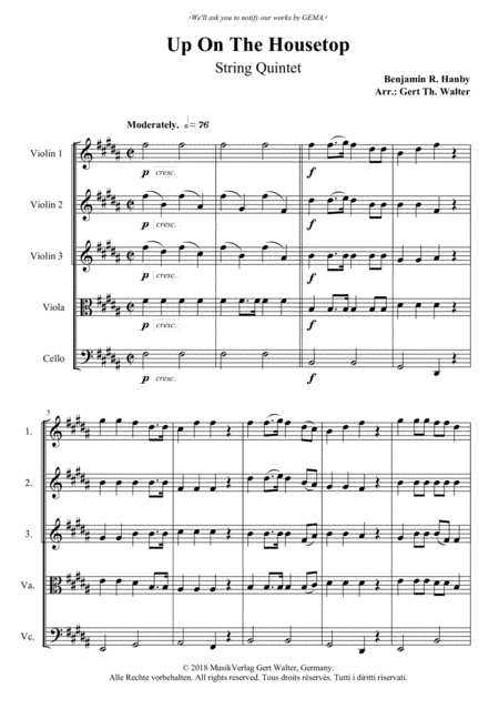 Up On The Housetop (arr. Gert Th. Walter)