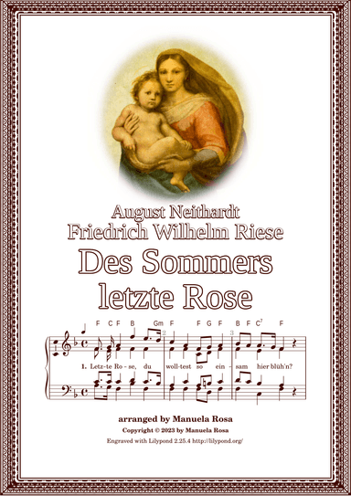 Des Sommers letzte Rose (August Neithardt) (arr. Manuela Rosa)