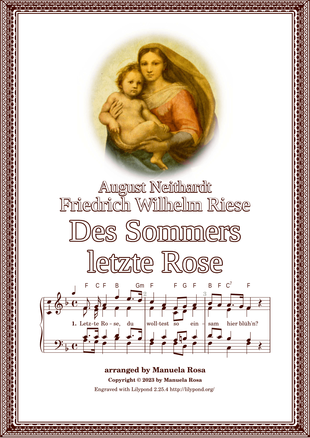 Des Sommers letzte Rose (August Neithardt) (arr. Manuela Rosa)