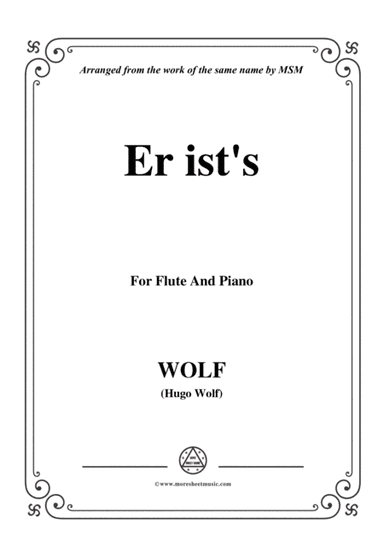 Wolf-Er ist's, for Flute and Piano (arr. MSM)