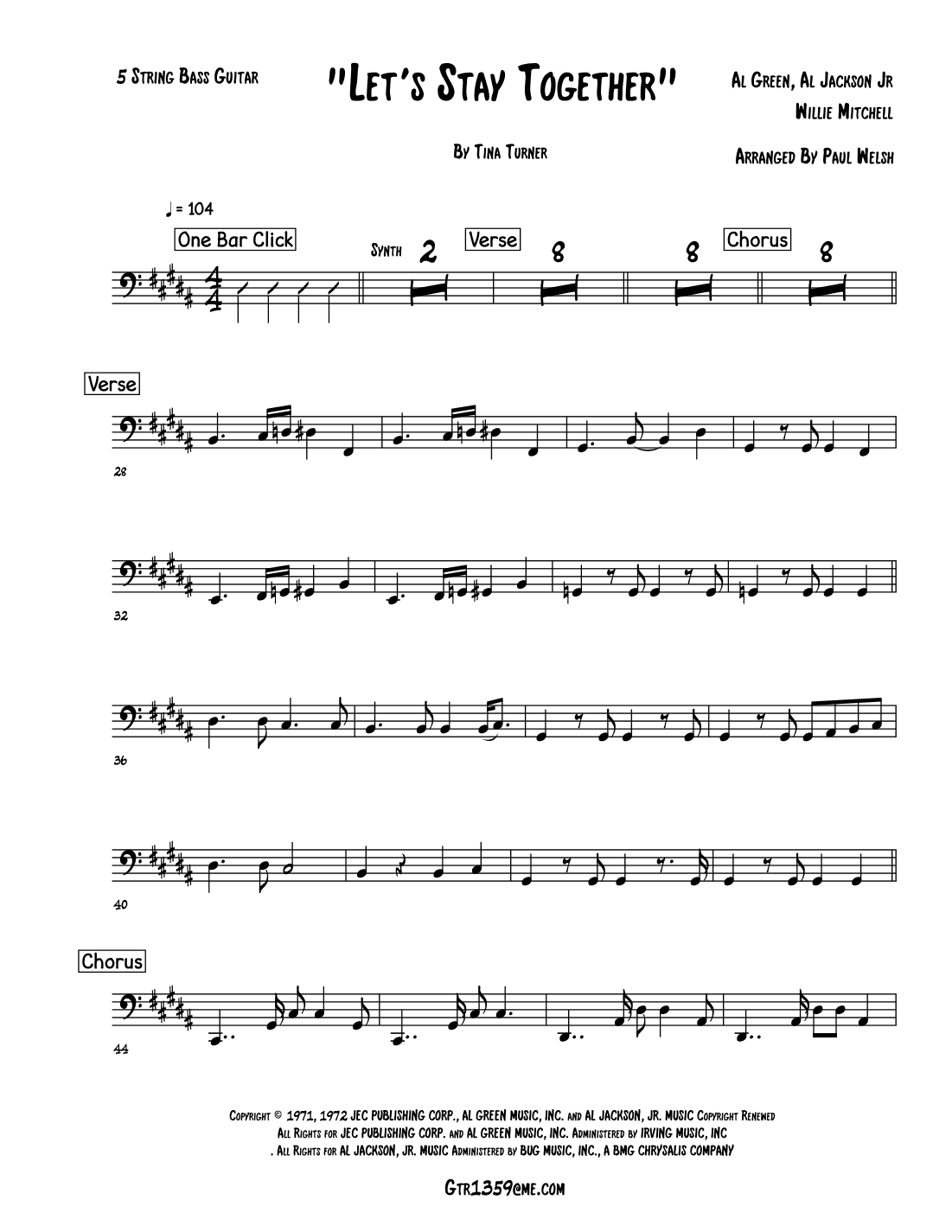 Let's Stay Together (arr. P Welsh)