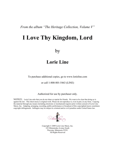 I Love Thy Kingdom, Lord (arr. Lorie Line)