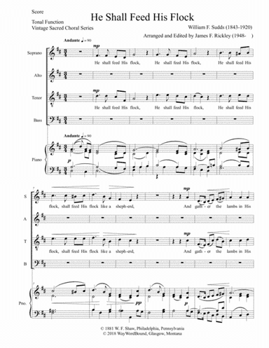 He Shall Feed His Flock (arr. James F. Rickley)