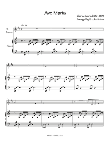 Ave Maria (Bach/Gounod) in C (arr. Brooks Holmes)