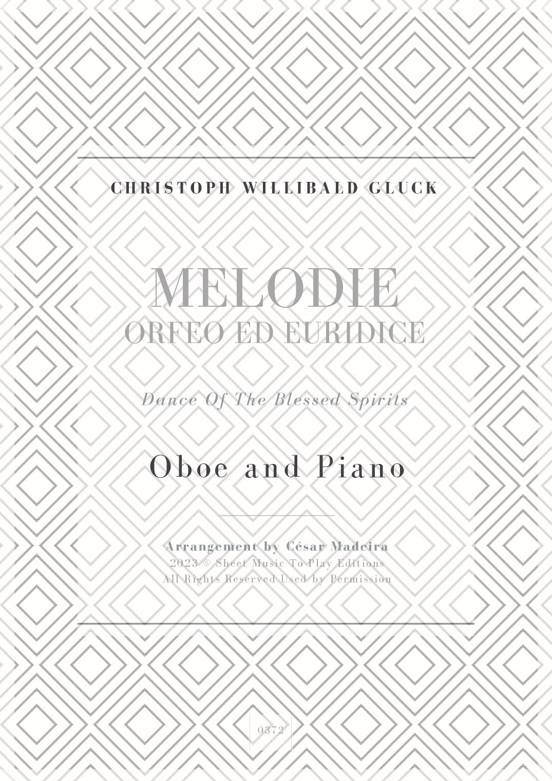 Melodie from Orfeo ed Euridice - Oboe and Piano (Full Score and Parts) (arr. César Madeira)