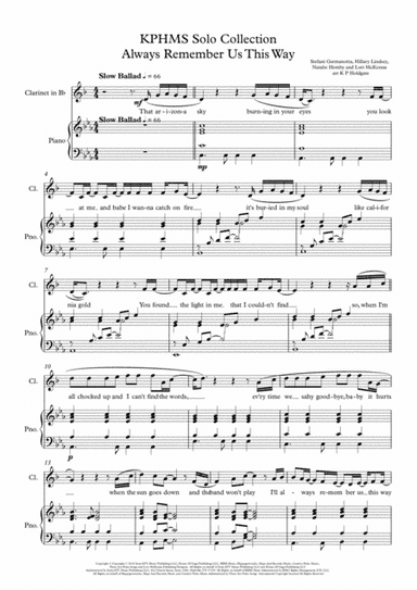 Always Remember Us This Way (arr. Kevin P Holdgate)