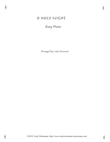 O Holy Night (Easy Piano) (arr. Cody Weinmann)