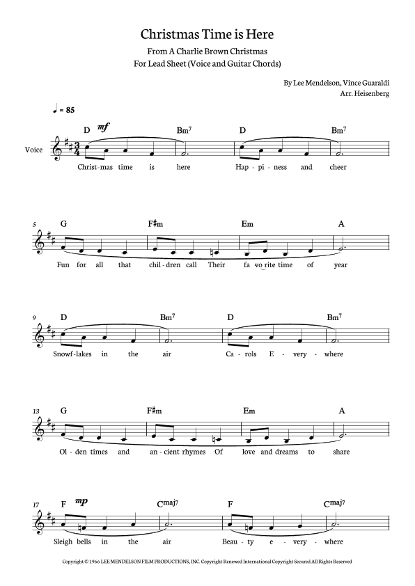 Christmas Time Is Here (arr. Heisenberg)