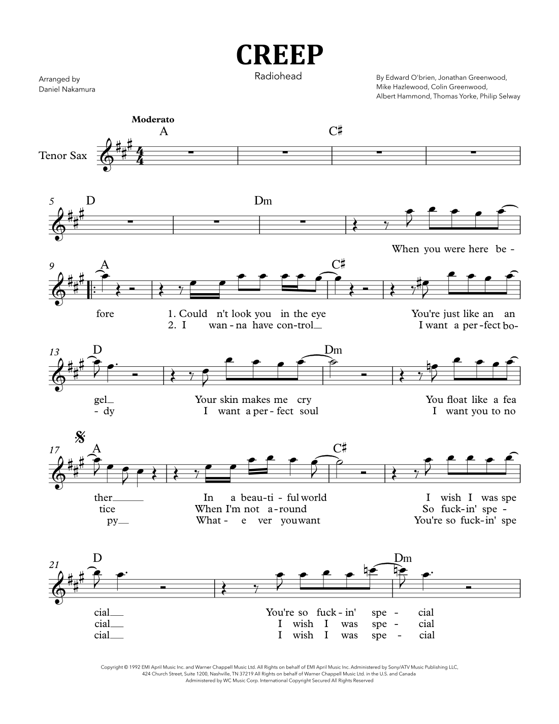 Creep (arr. Daniel Nakamura)