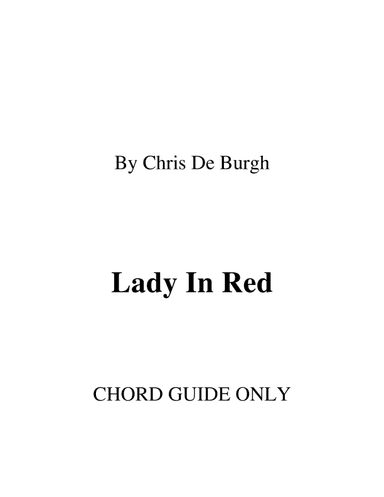 Lady In Red (arr. RWM)