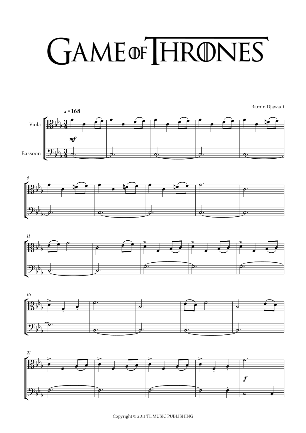 Game Of Thrones (arr. Cadenza Editions)