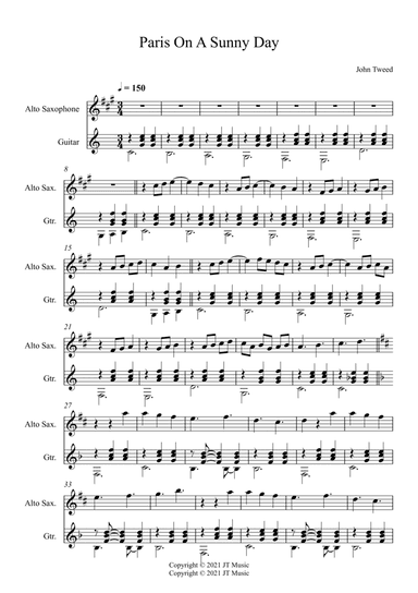 Paris On A Summer Day for Alto Sax and Guitar