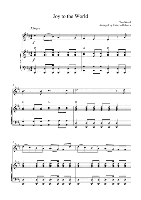 Joy to the World (arr. Kaiserin Rebecca)
