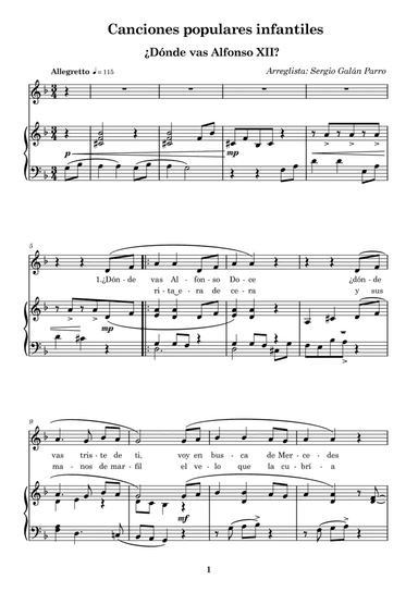 ¿Dónde vas Alfonso XII? (arr. Sergio Galan Parro)