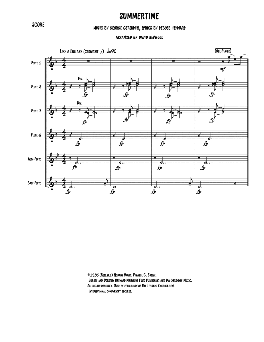 Summertime (arr. David Heywood)
