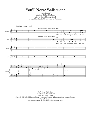 You'll Never Walk Alone (arr. Paul Ayres)