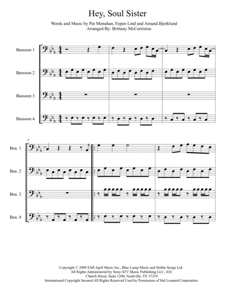 Hey, Soul Sister (arr. Brittany McCorriston)
