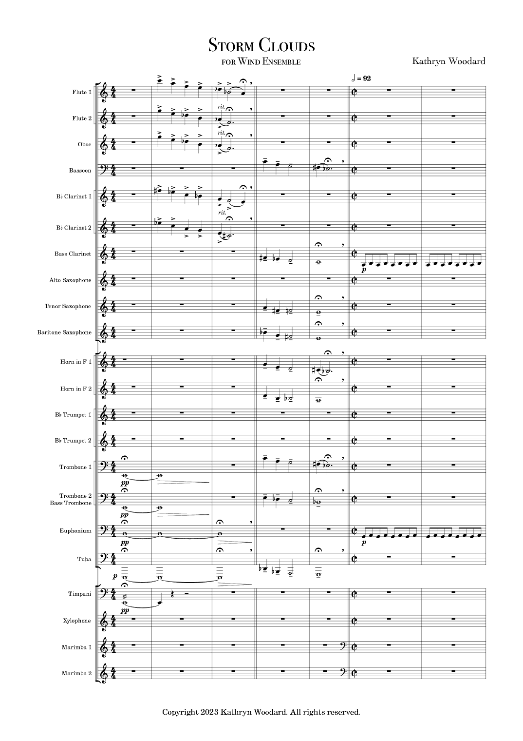 Storm Clouds - Score Only